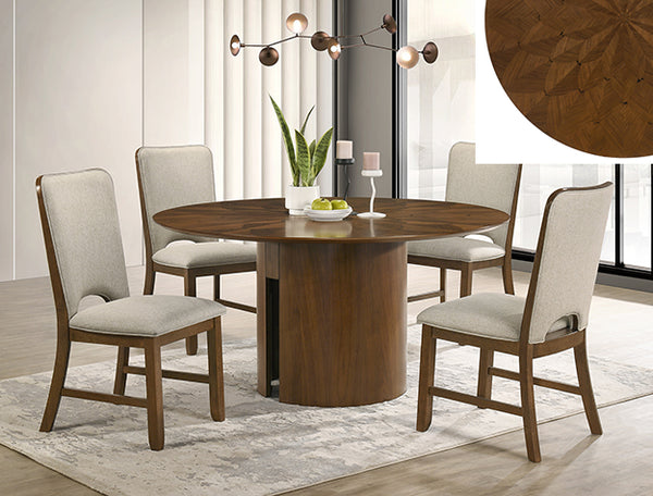 BoxDrop Suwanee Shari dining group includes a wooden table and matching chairs, modern dining set for a stylish kitchen or dining room.