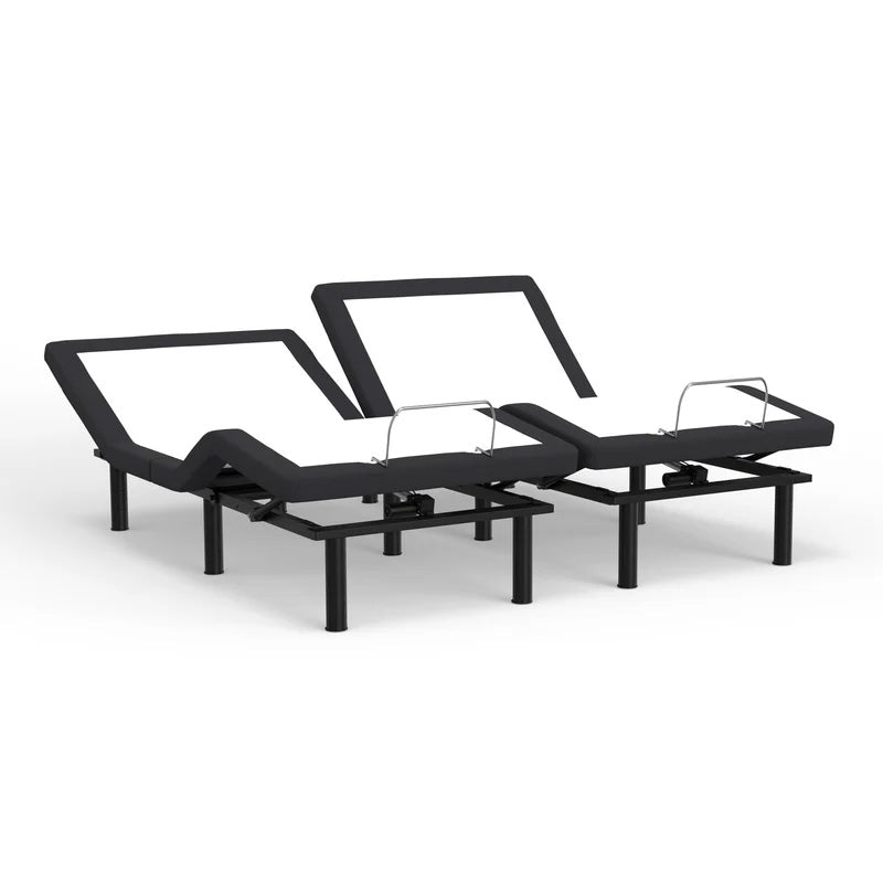 Adjustable BoxDrop Suwanee base with head and feet sections, shown from a 34-degree side angle for customizable comfort.