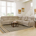 Six-piece Parker House power reclining sectional sofa with plush cushions and modern design, shown in a spacious living room setting.