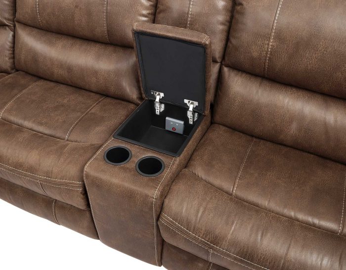 Six-piece manual reclining sectional sofa by Steve Silver featuring plush cushions and a modern design in a neutral fabric.