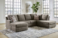 Brown Ashley U-shaped sectional sofa with plush cushions and modern design, shown in a stylish living room setting.